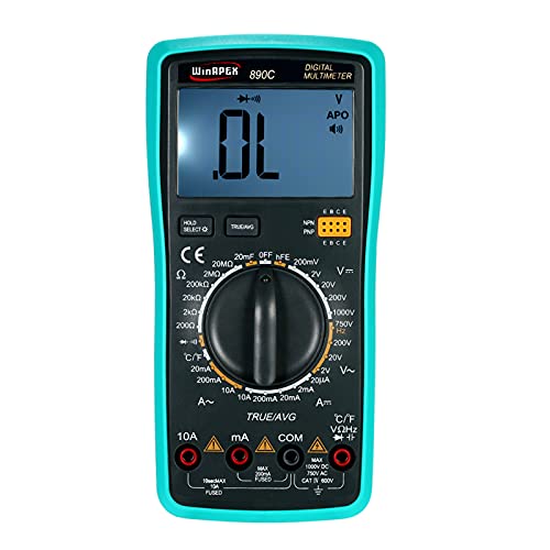 Jadeshay Digital Multimeter High Precision NCV True RMS DC/AC Voltage Meter Capacitance Diode Tester (VC890C)