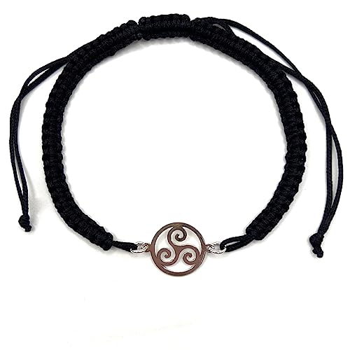 MASBARATA Bracelet Macrame avec triskel en argent sterling, Argent sterling