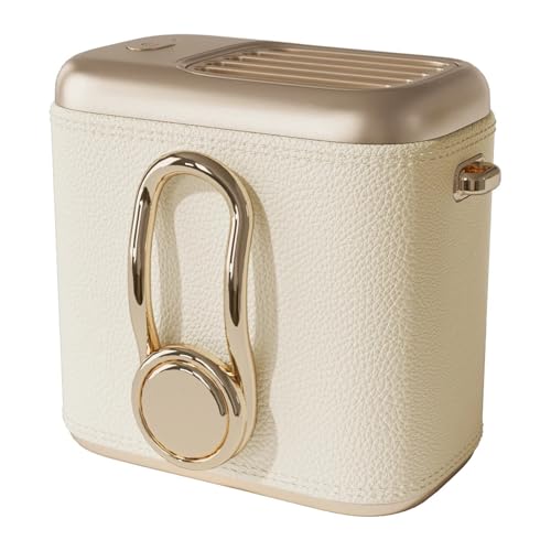 Ventilador de cintura portátil ZYFSHA beige con elegante acabado en estilo de cuero