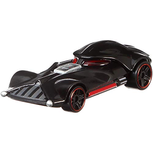 Mattel Hot Wheels GMH89 Character Cars Darth Vader, Star Wars Coche de juguete Flitzer negro para niños y coleccionistas