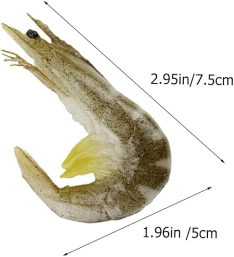 Miniatura 2 de Abaodam 10 piezas de camarones artificiales de carne de pescado falso, decoración de escritorio, modelos de camarones, decoración de cangrejo, mini