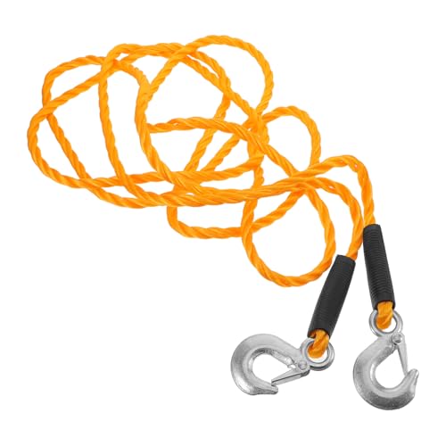UPKOCH Cinghia di Traino Gialla in Nylon 14 MM con Ganci Metallici per Veicoli Pesanti Corda di Recupero Auto di Emergenza Resistente alle Intemperie Fune di Traino Ammortizzante per