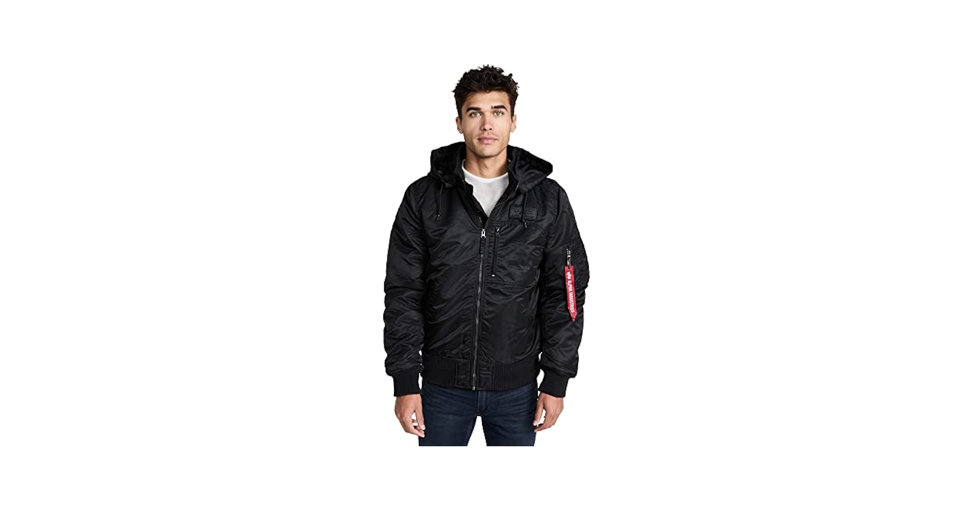 Alpha Industries MA-1 Hooded Rib Flight Jacket Sage XS at