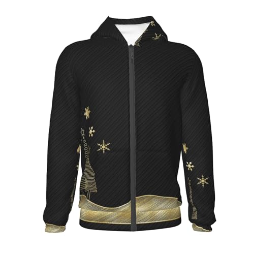 Christmas Black Digital Paper Kids Pullover Hoodies Boys Zip Up Sweatshirts Girls Athletic Clothes with Pocket2