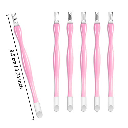 Allstarry 30 Pieces Nail Cuticle Trimmer Remover Plastic Handle Cuticle Pusher Rubber Nail Cleaner Double Head Dead Skin Cuticle Knife Removal Fork Nail Art Tools For Girls Women And Men - Pink #TOP3