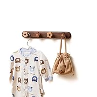 Kids Coat Rack Wall Mount - Wood Cute Flower Coat Hooks for Hanging Clothes,Purse,Robe,Towels,Backpack,Modern Decorative Walnut Wall hooks Heavy Duty Hanger for Girls Nursery,Bathroom,Entryway&Bedroom