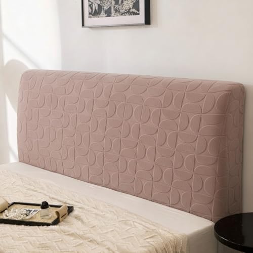 Image of HOMETHREADS Stretchable Lycra /Velvet Headboard Cover | Soft, Dust-Proof & Wrinkle-Resistant Bed Back Protector | Fits Leather, Wooden & Fabric Bedsides | for 7ft to 7.5ft Beds (Khaki, 205x65Cm)