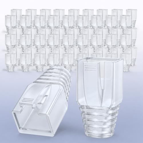 SK-LINK 100-Pack Cat6 Cat7 Cat8 RJ45 Strain Relief Boots Transparent