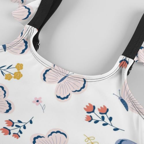 Image of Girls One Piece Swimsuit Lovely Cute Animals Ruffles Swimwear Bathing Suits 3-12 Years
