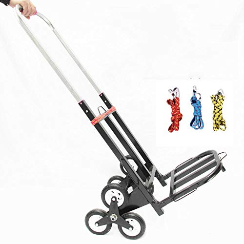 Carros Dela Compra Plegable de Acero Ruedas de Marcha Suave con Bandas de Rodadura Blandas y Carga Máxima 150 kg，Negro Caritos de Compra para Jardín, Movimiento de Artículos Pesados, Mudanza y Uso de