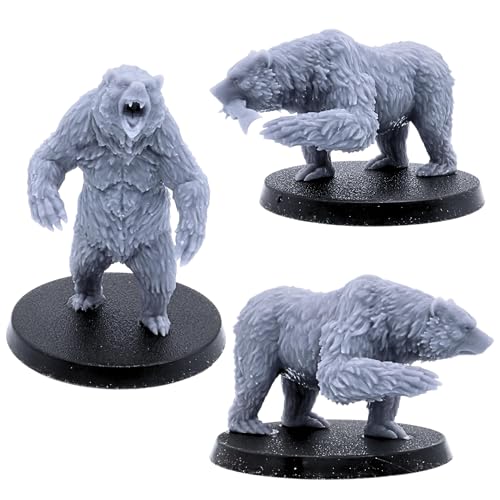 Grizzly Bear Miniature Figure for Giant 28mm Dungeons and Dragons Miniature Gaming, Fantasy Role Playing Games