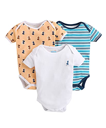 Image of BUMZEE Half Sleeve Unisex Baby Bodysuit Pack Of 3