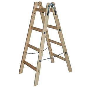 Systafex Doppelstufenleiter Holz 4 Stufen