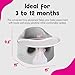 Bumbo Baby Floor Seat, Portable Infant Sit Up Activity & Eating Chair with Tray Accessory, Cool Grey - Feeding and Sitting Lounger for Babies and Infants Ages 3 to 12 Months