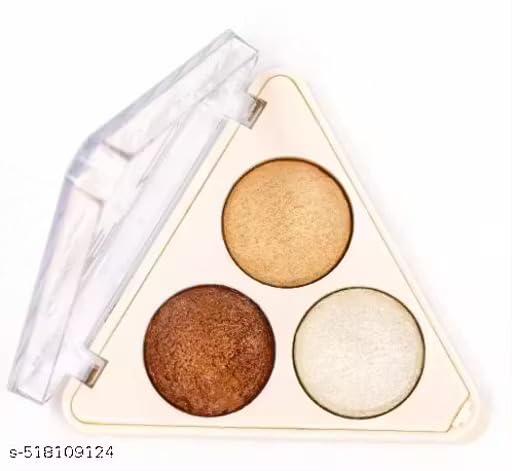 Image of Highlighting Powder, Highlighter Makeup, Shimmer Glow, Pink Rose Gold Blossom Glow, 3 in 1