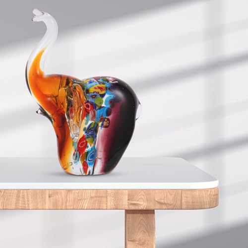 Figurine d'éléphant en verre coloré : l'ornement idéal à offrir