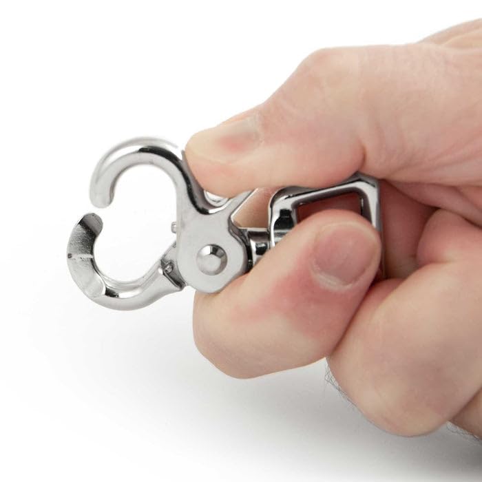 Jeffers Trigger Snap Scissor Snap Clip with Swivel Square Eye 2.5" – Nickel Plated Die Cast for Rope, Pet Leash, Harness, Keychain, DIY Crafts, Camping, Tools, Utility Use - 3/4" 10 Pack - Image 2