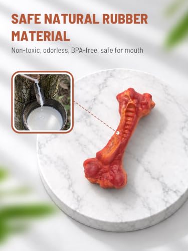 Dog Chew Toys for Aggressive Chewers Durable Natural Rubber Bone - image 2