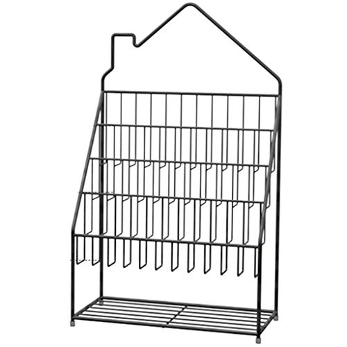 Librerie Libreria Per Bambini 6 Anni,Supporto Per Libro Illustrato Per Bambini,Portariviste Da Terra,Scaffale In Ferro Battuto Per Riporre Giornali E Periodici ( Color : Black , Size : 60*102.4*25cm )