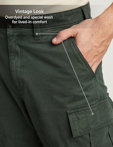Image of Symbol Premium Men's Regular Fit Washed Cargo Pants (Pure Cotton | Relaxed Fit)