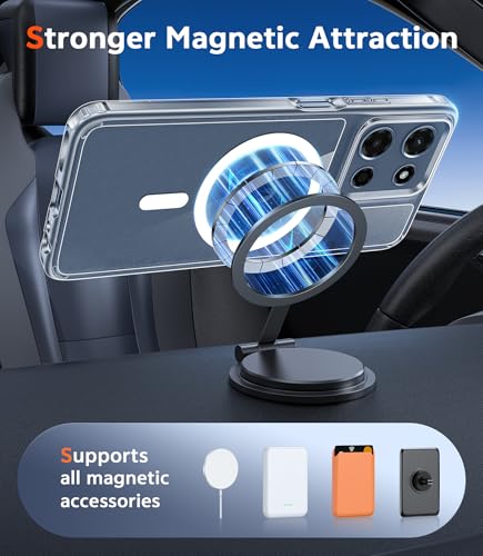 Image of FNTCASE for Moto G 2026 /2025 Case: for Moto G Play 2026 Case Magnetic Anti Yellowing Cell Phone Cover Drop Proof Rugged Protective Transparent Slim Cases 6.7 inch (Clear Magnetic)