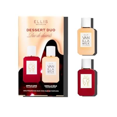Ellis Brooklyn DESSERT DUO Mini Perfume Set of 2 x 7.5ml Eau de Parfum Dabbers APPLE LOVE & VANILLA MILK Vegan, Cruelty-Free, Sustainable Ingredients