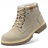 ANJOUFEMME Womens Hiking Snow Winter Boots - Outdoor Waterproof Lightweight Ankle Boots for Women Work Backpacking Boots FNW110-FNW08-GREY-9