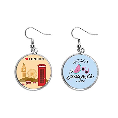Pendientes de sandía estilo Londres, ligeros para verano 1