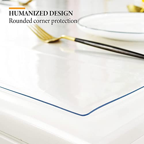 Image of Deep Dream 1.5mm Clear Desk Cover Protector, 48x72 Inch Clear Table Protector, Rectangular Vinyl Desk Pad, PVC Plastic Table Cover for Office, Dresser, Night Stand, Computer & Writing Desk Tabletop