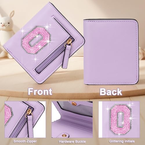 Image of Birthday Gifts for Teen Girl Kids Wallet Girl Wallets Small Initial Rfid Wallet Teen Girls Gift Preppy Stuff for Girls Purple O