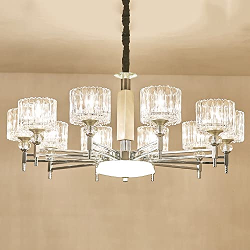 Chandelier suspendu chaîne acier chrome YSJNGF lustre de salon