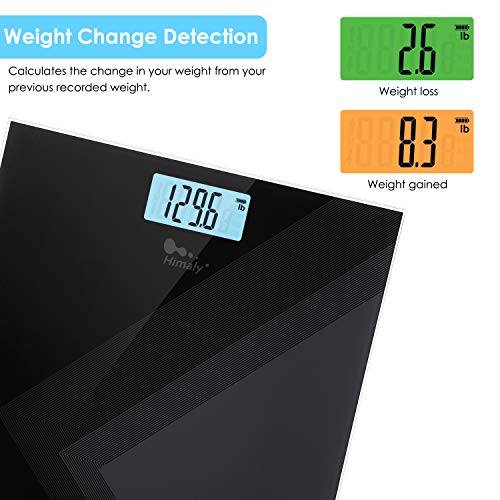 Himaly Digital Body Weight Scale, Usb Rechargeable Bathroom Scale With Step-On Technology, Back Light Display, Digital Weight Scale, 400Ibs/180Kg Capacity, 6Mm Tempered Glass #TOP3