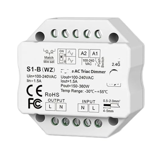 Atenuador S1-B(WZ) AC tiristor crea ambientes perfectos con boton LED