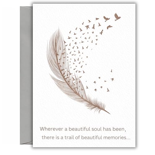 Sympathy Card Feather Birds Bereavement Condolence Remembrance SYM07