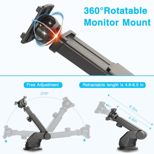 Gonifeto Backup Camera Monitor Mount,Rear View Camera Screen Windshield Suction Cup Mounting Bracket,Back Up Camera Display Monitor Dashboard Holder,Rvs Reverse Cam Monitor Replacement Window Mount