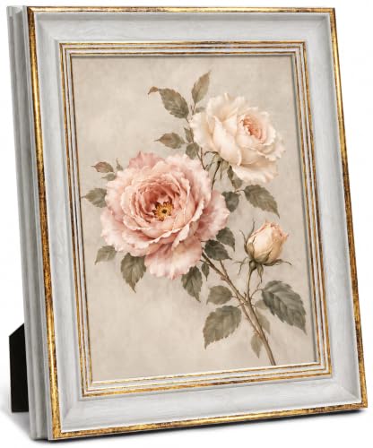 Afuly Vintage 8x10 Picture Frame Antique White Gold Photo Frame