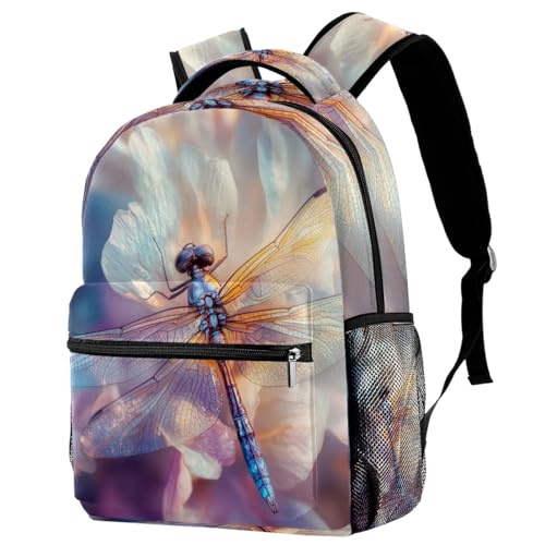 Sac à dos voyage libellule multicolore taille unique avec poches gourde