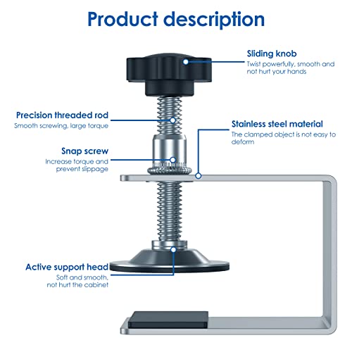 Image of 2 Pcs Drawer Front Installation Clamps,Zinc Drawer Fixing Clips,Adjustable Stable Furniture Woodworking Jig, Cabinet Installation Tools for Carpenter Household Tables Desks Mount