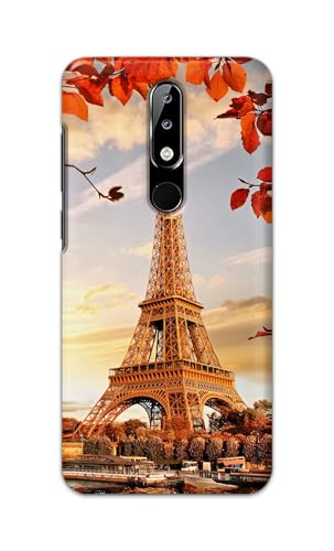 Image of Printed Hard Back Cover for Nokia 5.1 Plus | Nokia 5.1+ Back Cover (Eiffel Tower -K1) -190724(DP)