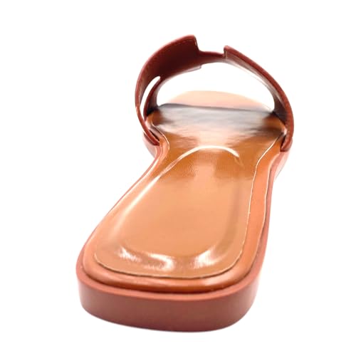 Women's Flat Sandals.Flat Sandals with Unique Design, PU Leather Handcrafted Slippers,Versatile for Vacation, Home, Casual Wear, Gift3