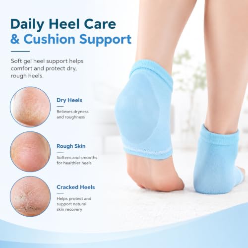 Image of Spa Gel Heel Socks for Men & Women, Cracked Heel Cushion Support