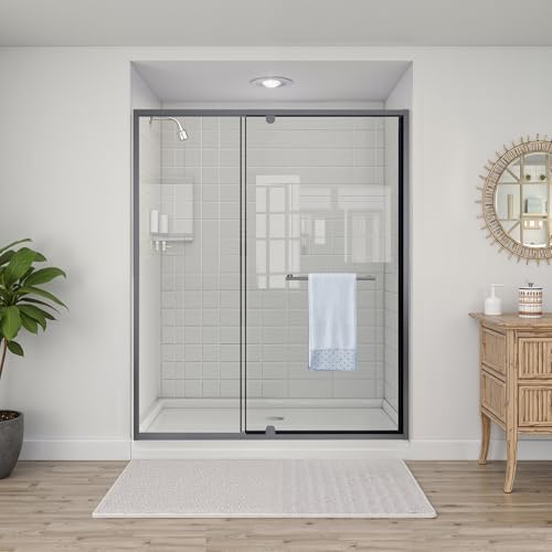 Lyngins 60' W x 72' H Pivot Shower Door &ndash; Semi-Frameless Swing Shower Glass Door with Telescopic...