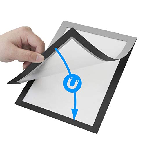 ZHIDIAN Document Sign Holder Pockets with Adhesive Back, Plastic Poster Picture Notice Display Frame for Window/Door/Wall/Cabinet, 8.5 x 11.6 Inches, Silver, 6 Pack - Thumbnail 6