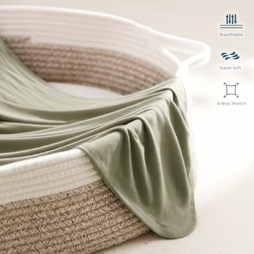 Image of GRSSDER Newborn Swaddle Blanket, Ultra Soft Jersey Receiving Blanket with Matching Headband and Beanie Set, 47x47 inch Extra Large Nursery Swaddle Wrap for Girls and Boys