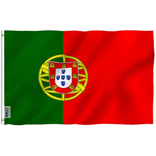 Anley Fly Breeze 3x5 Foot Portugal Flag - Vivid Color and Fade proof - Canvas Header and Double Stitched - Portuguese National Flags Polyester with Brass Grommets 3 X 5 Ft