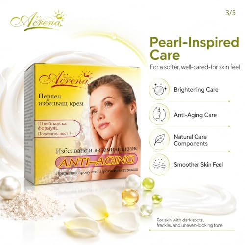 Acrena Anti-Aging-Aufhellungscreme gegen Hautpigmentierung mit natürlichem Extrakt| Pickelflecken | Sommersprossen| Spuren von Narben| Schweizer Formel| UV |Vitamin E| 4gr