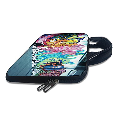 Image of TheSkinMantra Chain Laptop Sleeve Bag Compatible with Laptop /Macbooks /Chrombook /Notebook /Zbook (14.1 Inch (Handle), Street Painting)