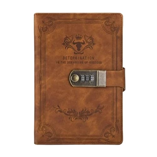 Carnet épais créatif A5 vintage couverture marron avec cadenas solide