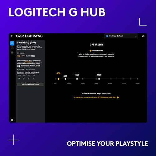 Logitech G203 Lightsync Gaming Mouse with Customizable RGB Lighting, 6 Programmable Buttons, Gaming Grade Sensor, 8K DPI Tracking, Lightweight - White - Image 4