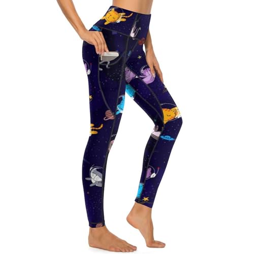 Pantalon de sport chat spatial pour running et gym en S - 4
